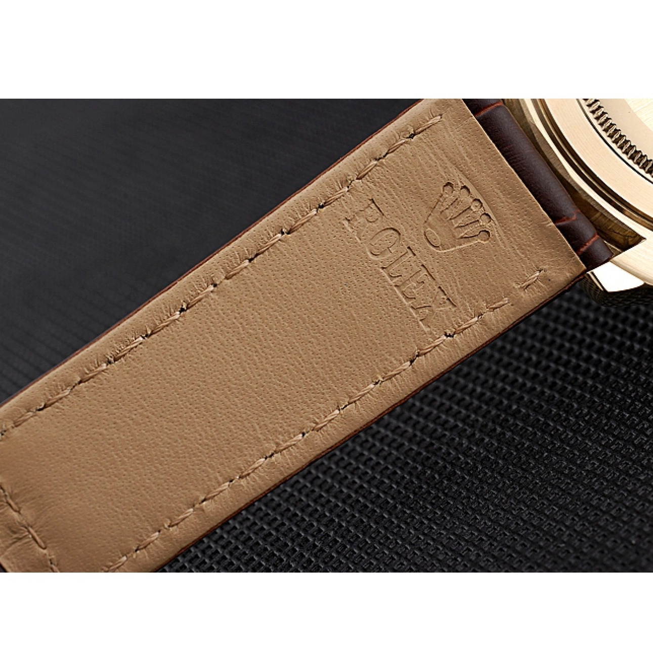 Rolex copies cheap Leather Cosmograph Case 622634 Black Bracelet Daytona Subdials Brown Rolex Gold 0702